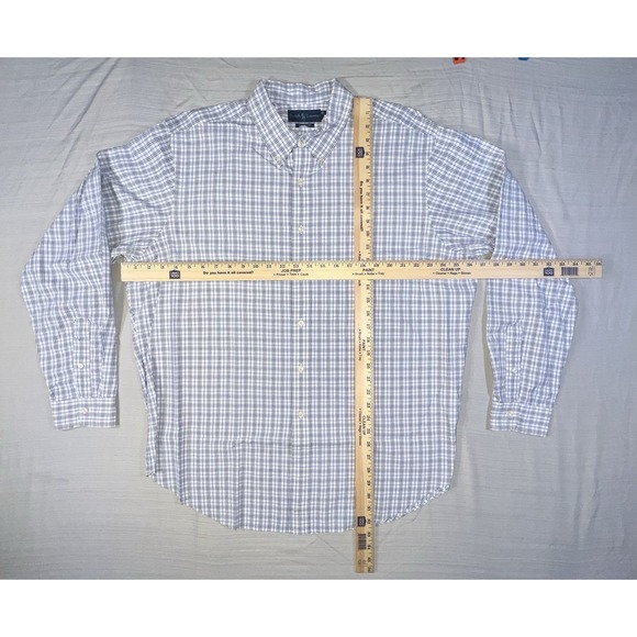 Ralph Lauren Shirt Mens XXL Blue Plaid Checkered Long Sleeve Button Down - Picture 4 of 8